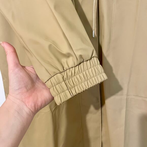 NWT RAINS Unisex Long Rain Jacket Hood Hooded String Parka Sand sz L - Picture 8 of 16